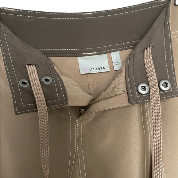 ATHLETA Whatever Women's Tan Fit and Flare Stretch Athletic Skort Skirt EUC Sz 4 - Picture 8 of 9